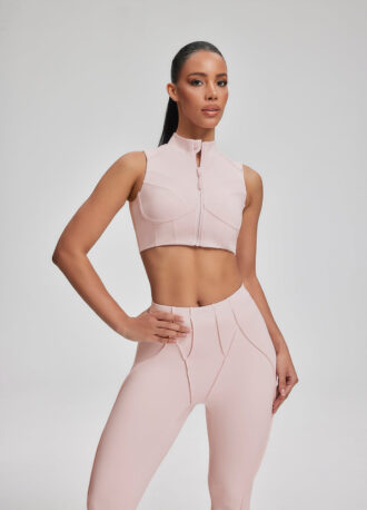 High-Neck Zip-Up Top