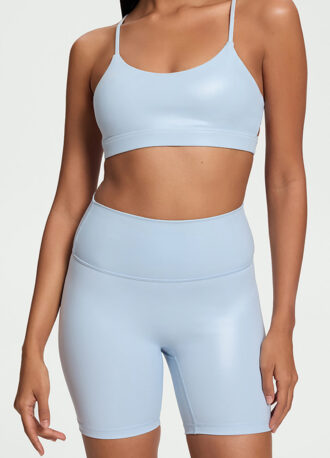 Faux Leather Crossback Top