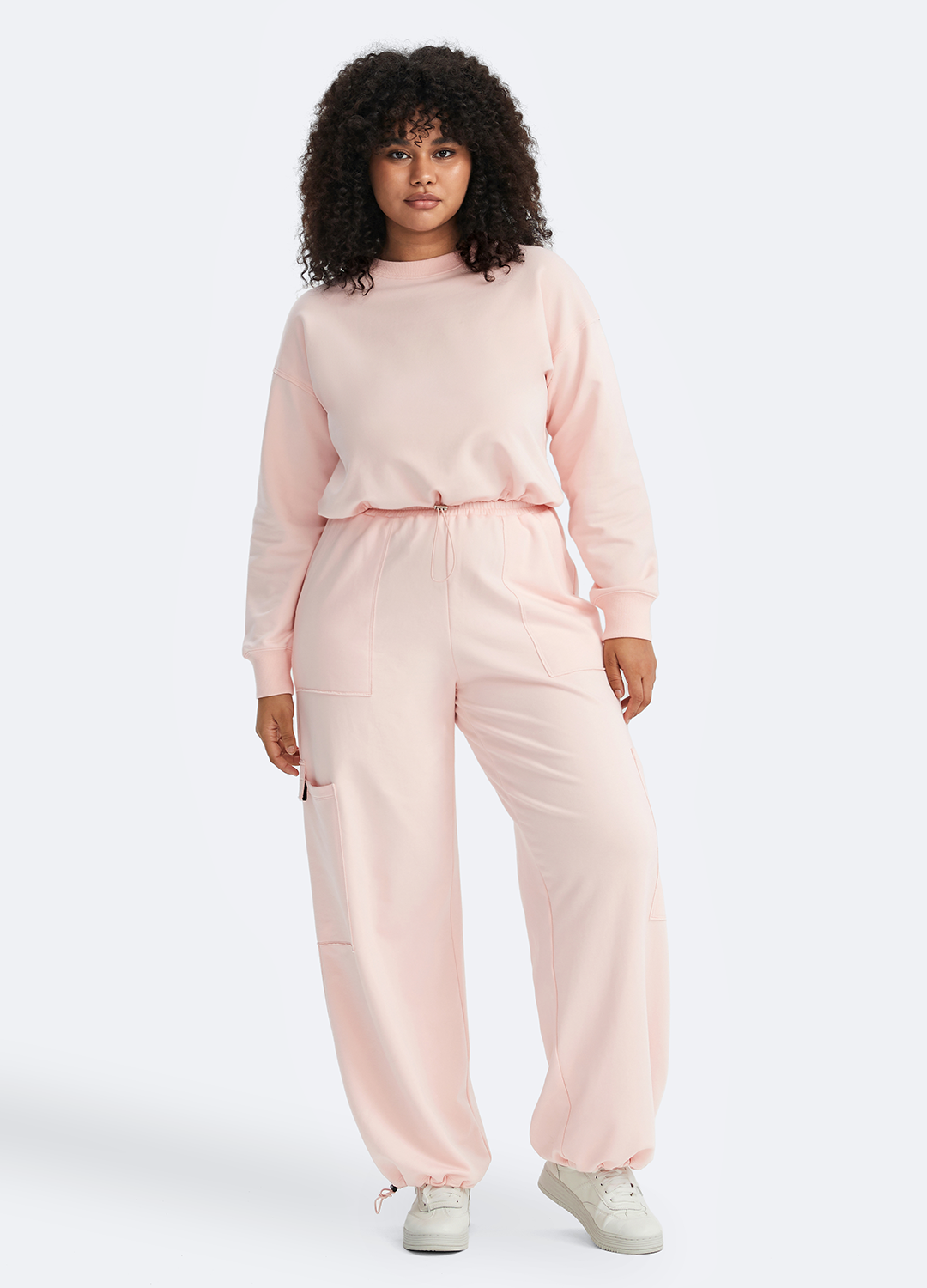 Cropped Sweatshirt with Drawstring - Image 11