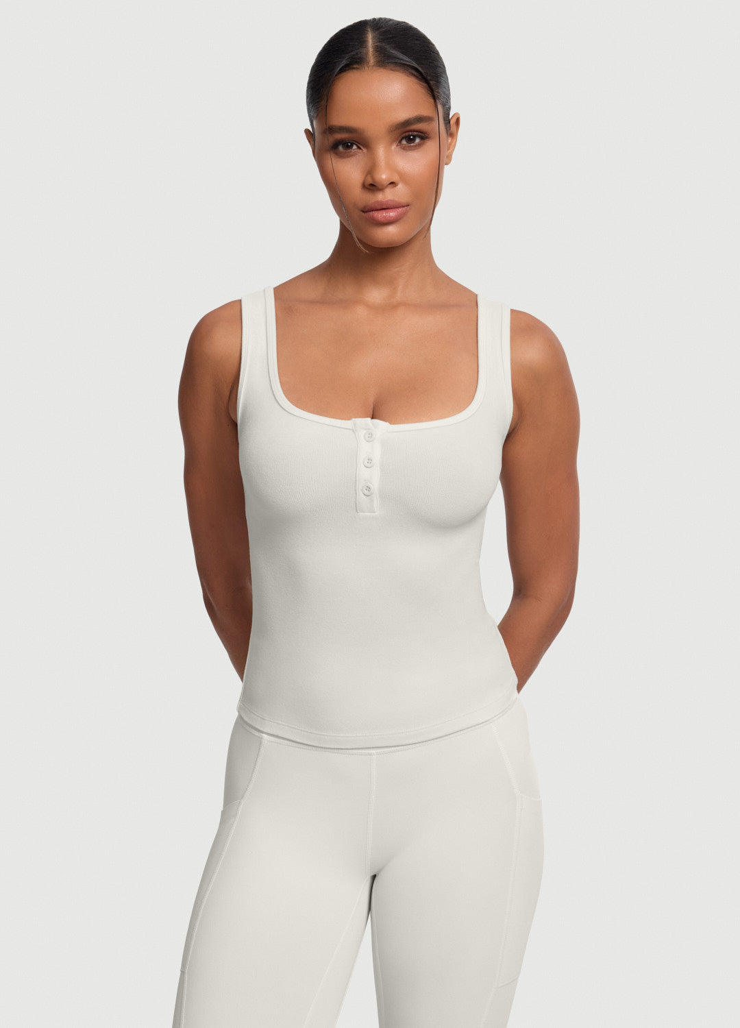 Button Front Tank Top