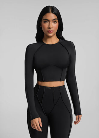 Contour Stitch Long Sleeve Crop