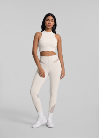 Zip Front Mesh Leggings