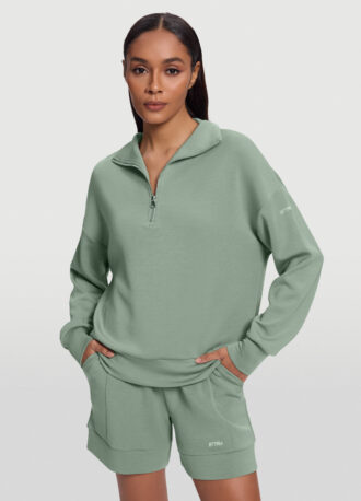Half-Zip Long Sleeve Sweatshirt