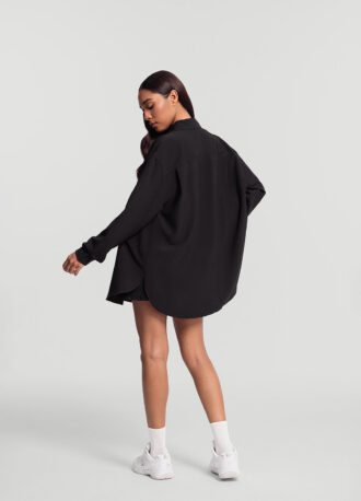 Textured Oversized Button-Up Shirt