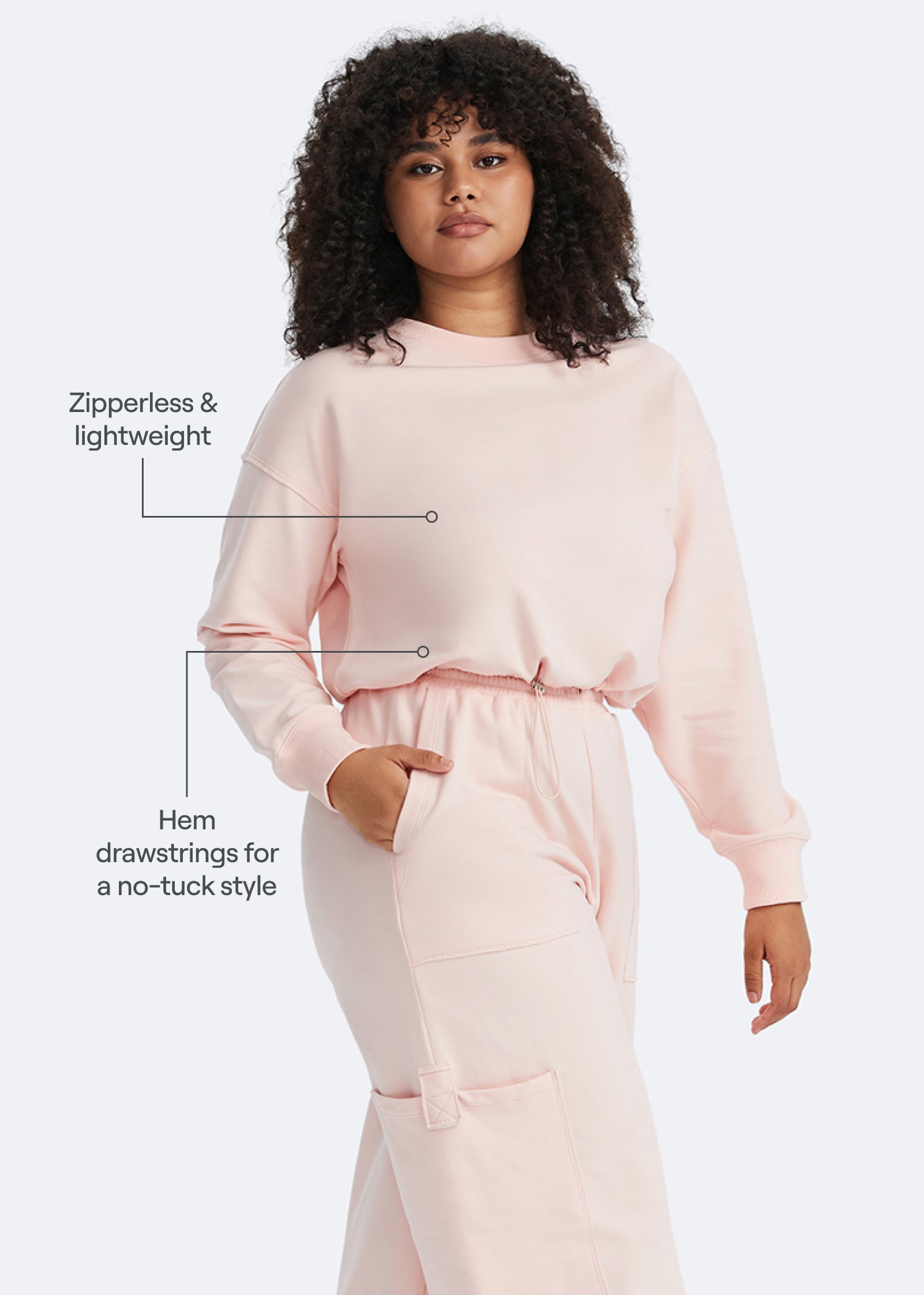 Cropped Sweatshirt with Drawstring - Image 8